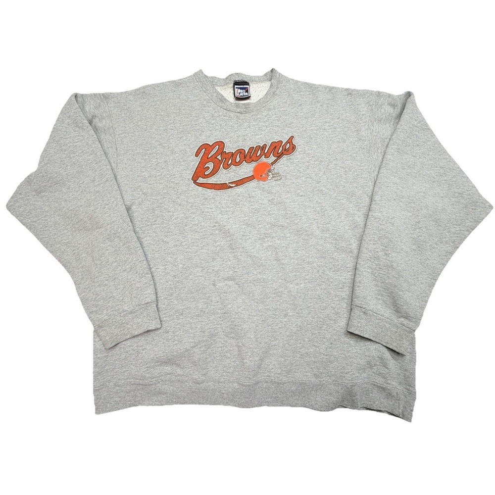 Vintage Cleveland Browns‎ Pro Player Crewneck Sweatshirt Gray 2XL NFL